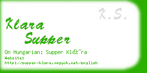 klara supper business card